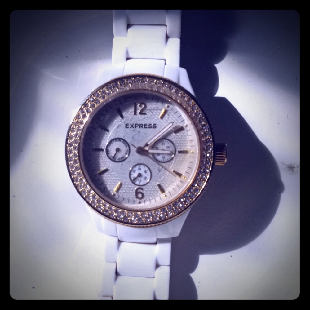 White and Gold Watch